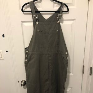Dark green overall dress